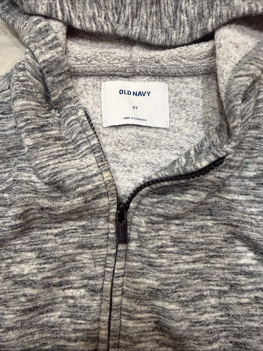Old Navy Heather Gray Kids Hooded Zip Jacket